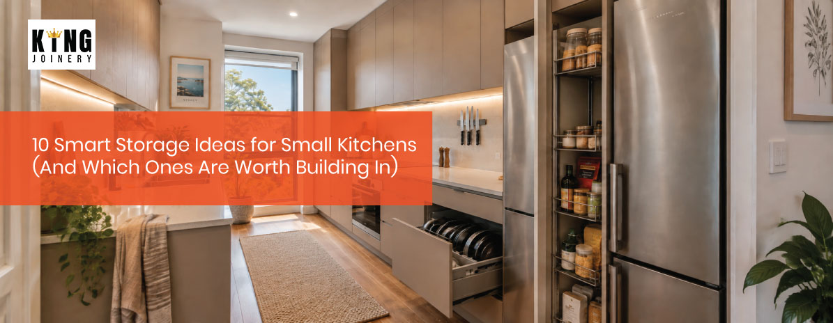 Compact Australian galley kitchen with full-height custom cabinetry, deep pot drawers and a pull-out pantry making use of every available millimetre.